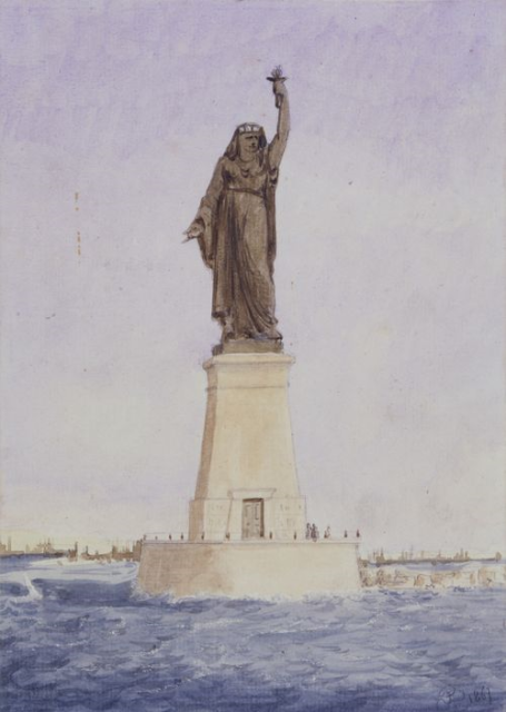 Statue of Liberty creator Frédéric Auguste Bartholdi original design for the mouth of the Suez Canal in Egypt.