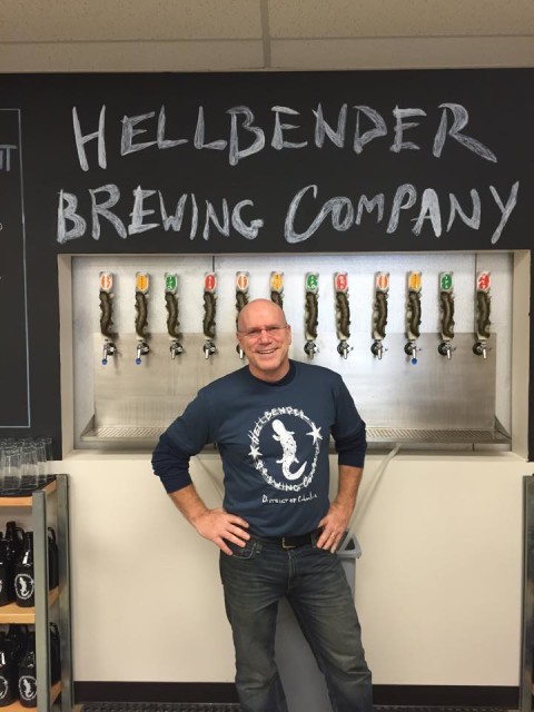 Self-described “beer geek” Jeff Custer, at Washington D.C.’s newest craft brewery, Hellbender.  