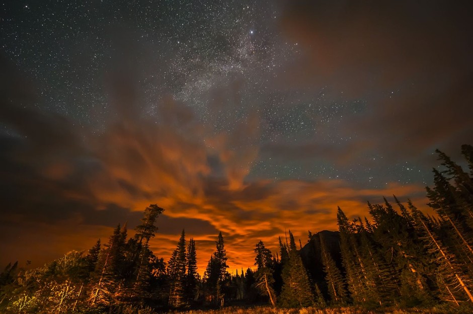 Fire In the Sky Over Glacier National Park. Honorable mention, “Weather, Water, and Climate” by Sashikanth Chintla (Courtesy NOAA)