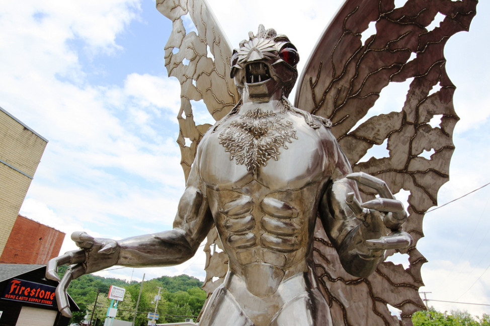 Mothman statue, Point Pleasant, West Virginia (Photo by Flickr user OZinOH via Creative Commons license) 