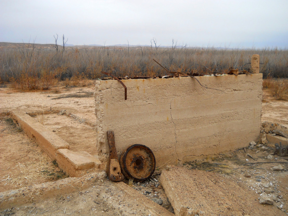 Once submerged under water, the entire town of St. Thomas, Nevada, is now exposed. (Photo: Lake Mead NRA Public Affairs via Flickr)