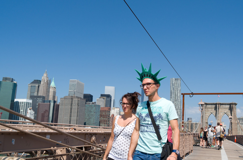 New York City tourists, July 17, 2014. (Photo by Flickr user Phil Roeder via Creative Commons license)  