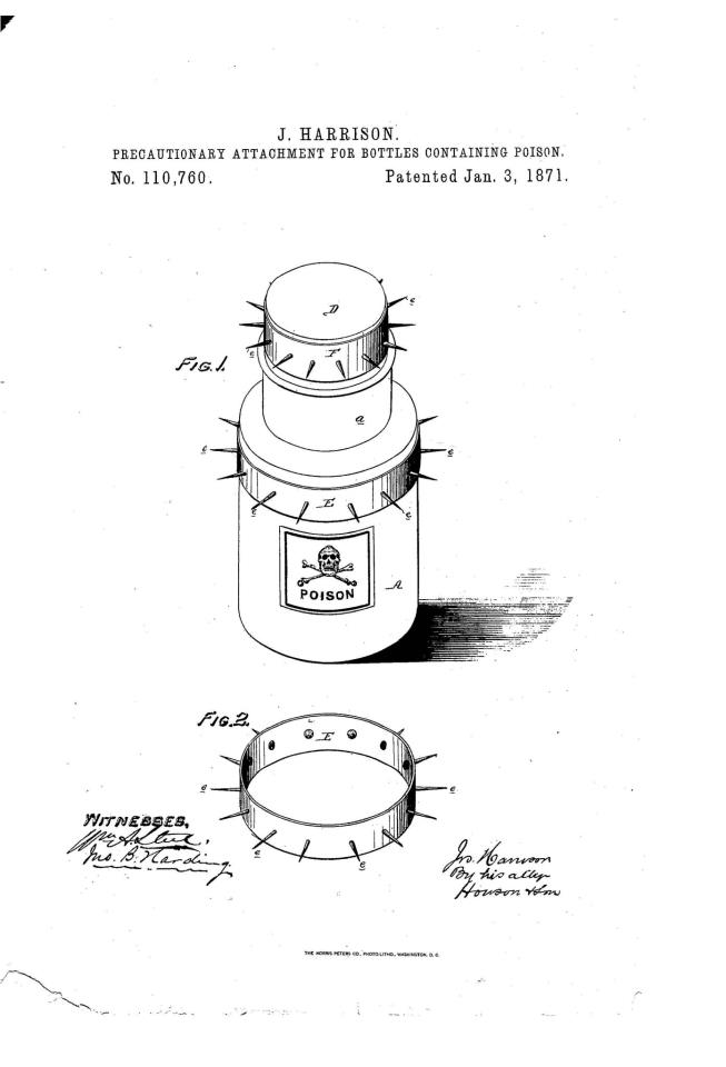 Precautionary Attachment for Bottles Containing Poison