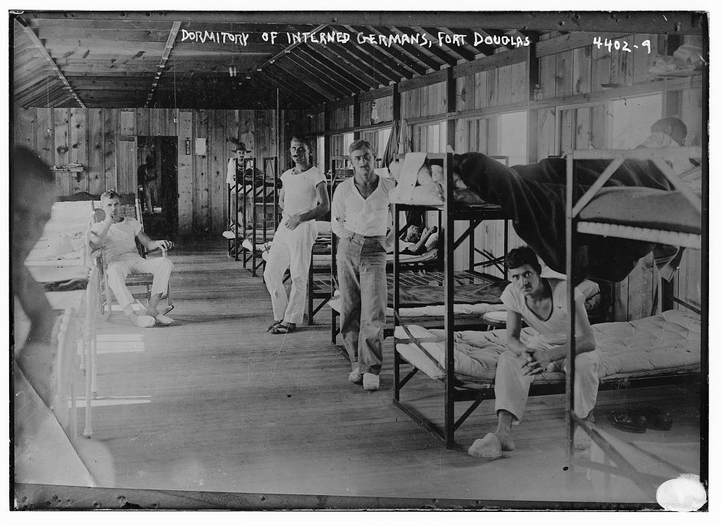 Dormitory for interned Germans at Fort Douglas, Utah. (Library of Congress) 