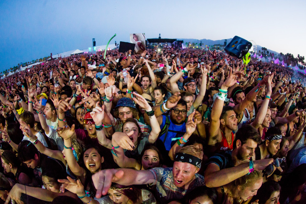 A diverse California crowd at Coachella, a musical event on April 20. 2014. (Photo by Flickr user Thomas Hawk via Creative Commons license) 