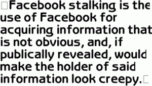 One student's definition of Facebook Stalking