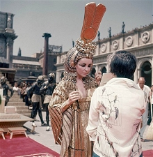 Elizabeth Taylor on the set of the movie "Cleopatra"   