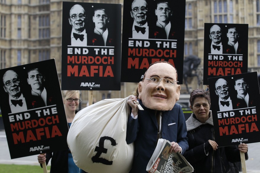 "Britain Phone Hacking Protest"