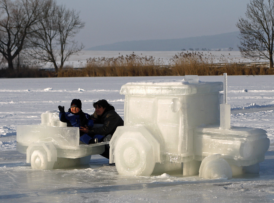 Czech winter ice tractor