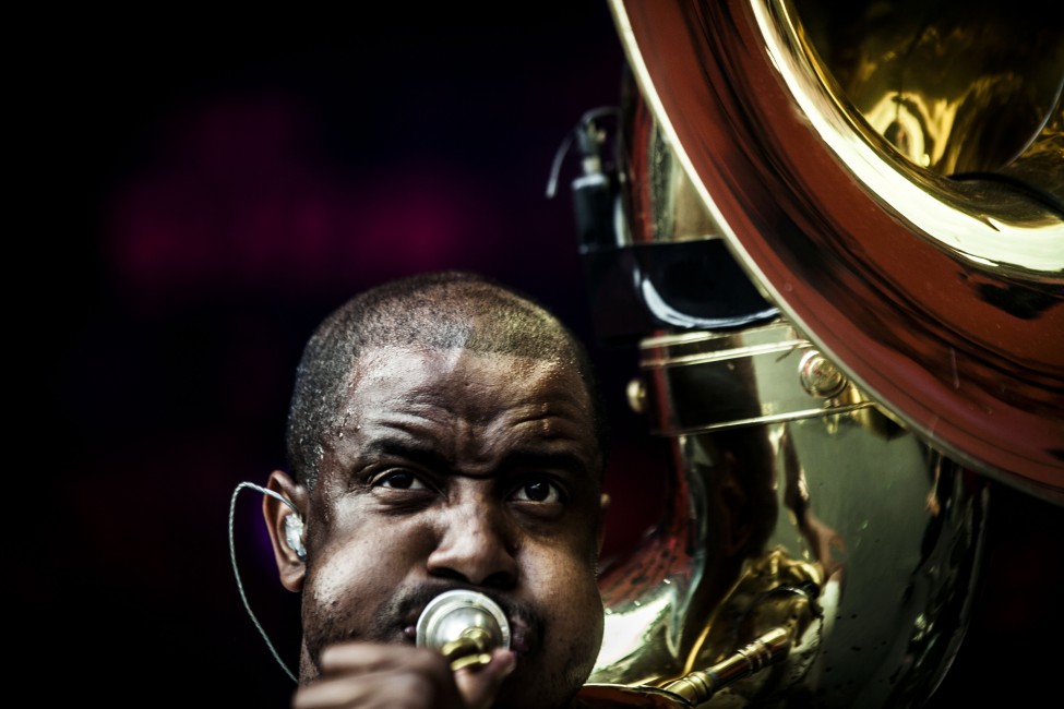 The hip hop collective from Philadelphia, The Roots, performed at the Roskilde Festival in Roskilde, Denmark, July 7, 2012. (AP)