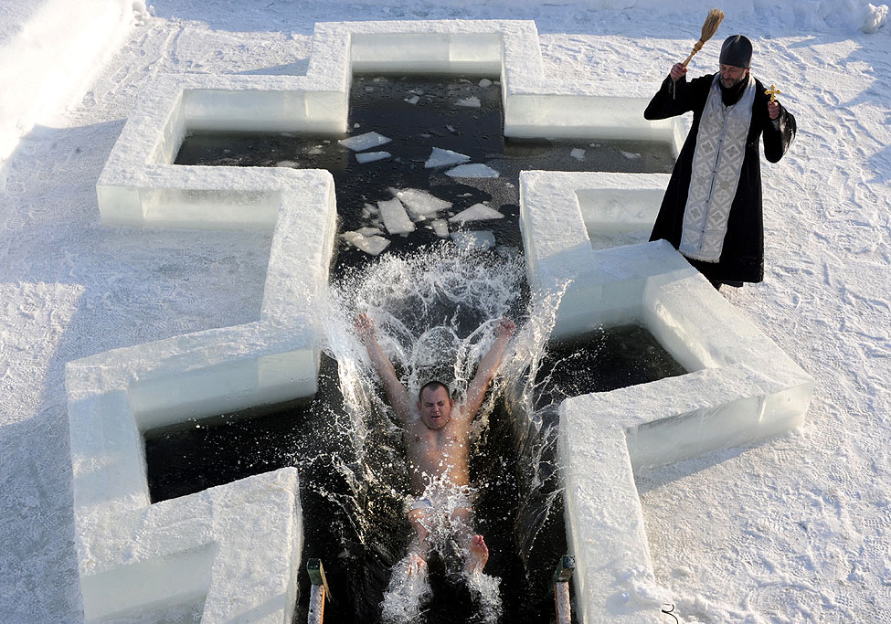 Belarus Ice Baptism