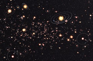 Artist's rendering gives an impression of how common planets are around the stars in the Milky Way. (Image: ESO/M. Kornmesser)