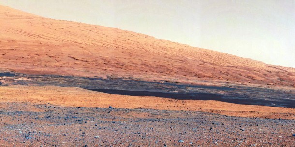 This image taken by the Mast Camera (MastCam) on NASA's Curiosity rover highlights the interesting geology of Mount Sharp, a mountain inside Gale Crater, where the rover landed. (Photo: NASA/JPL-Caltech/MSSS)