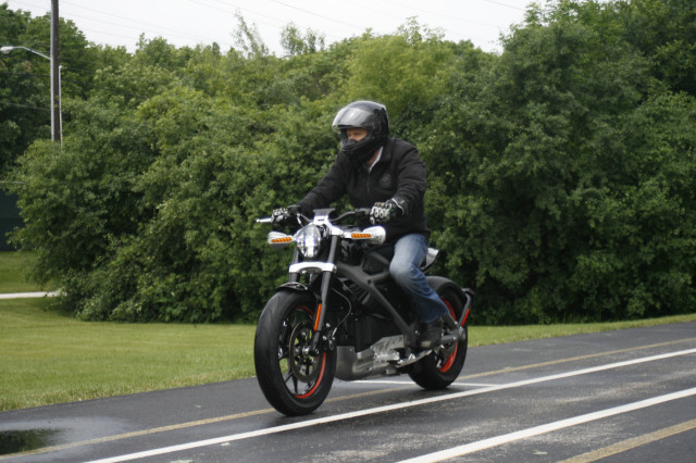 Fans and riders of the Harley-Davidson motorcycle fiercely embrace tradition as well as traditional and proven technology.  The tend to cringe whenever the company develops and employs new technology, will be shocked to learn that Harley-Davidson is planning to unveil “LiveWire” a new electric motorcycle (shown here in action) in New York on June 23, 2014. (AP)