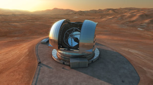 Artist's impression of the preliminary design of ESO's European Extremely Large Telescope (E-ELT) which is being built atop Cerro Armazones, in Chile's Atacama Desert. (ESO/L. Calçada)