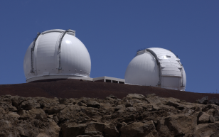 W. M. Keck Observatory located near the summit of Mauna Kea in Hawaii (T. Wynne/JPL)