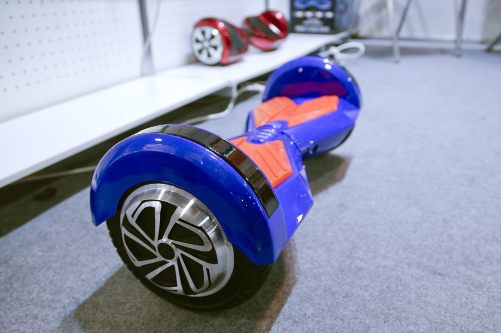 With hoverboards all the rage lately, Egmemory showed off its latest lineup of hoverboards at the Consumer Electronics Show in Las Vegas, 1/7/16.  (AP) 