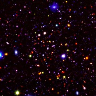 An image of a small section (0.4 percent) of the UDS field. Most of the objects in the image are very distant galaxies, observed as they were over 9 billion years ago. (Omar Almaini, University of Nottingham)
