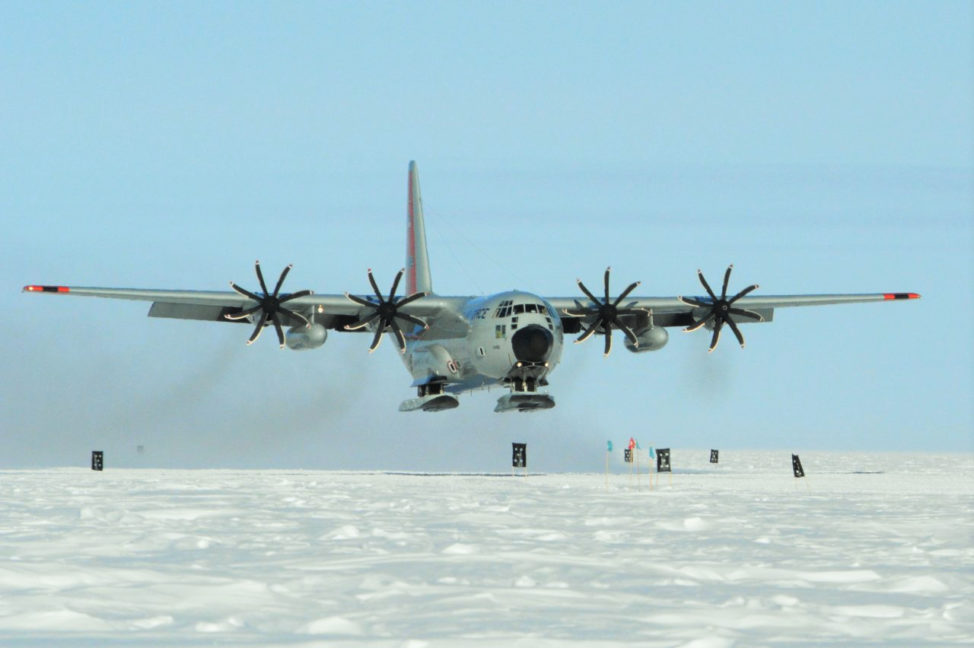The first C130 of the season requires 5 kilometers of visibility, low cross winds and temperatures above minus 50 Celsius.  If conditions change during the flight, the plane will "boomerang" back to McMurdo.