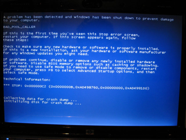 Computer monitor displaying the dreaded 'Blue Screen of Death' after malfunction. (Michael Ocampo via Flickr/Creative Commons)