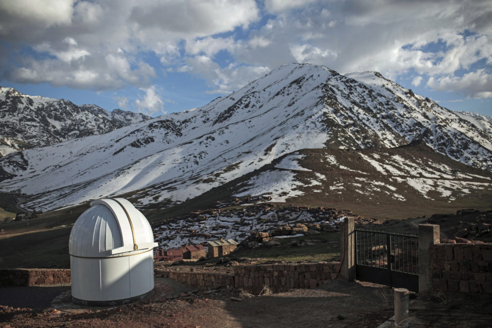 Taken on 3/9/17, here’s a photo of a telescope at the Oukaimeden Observatory, located in the High Atlas Mountains south of Marrakech, Morocco. Using a robotic telescope this observatory was participated in the recent discovery of seven Earth-size planets orbiting a nearby star. Scientists say that some of exoplanets could support life. (AP)