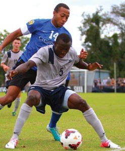 Joshua (#5) in action for Georgetown in a match against Creighton University.
