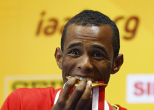 Ayanleh Souleiman is Djibouti's first gold medalist at a world athletics championship. Photo: Reuters