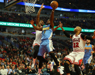 Emmanuel Mudiay drives to the basket in a game against the Chicago Bulls. Photo: Caylor Arnold-USA TODAY Sports