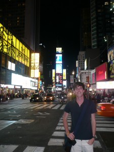 Me visiting Times Square in New York City