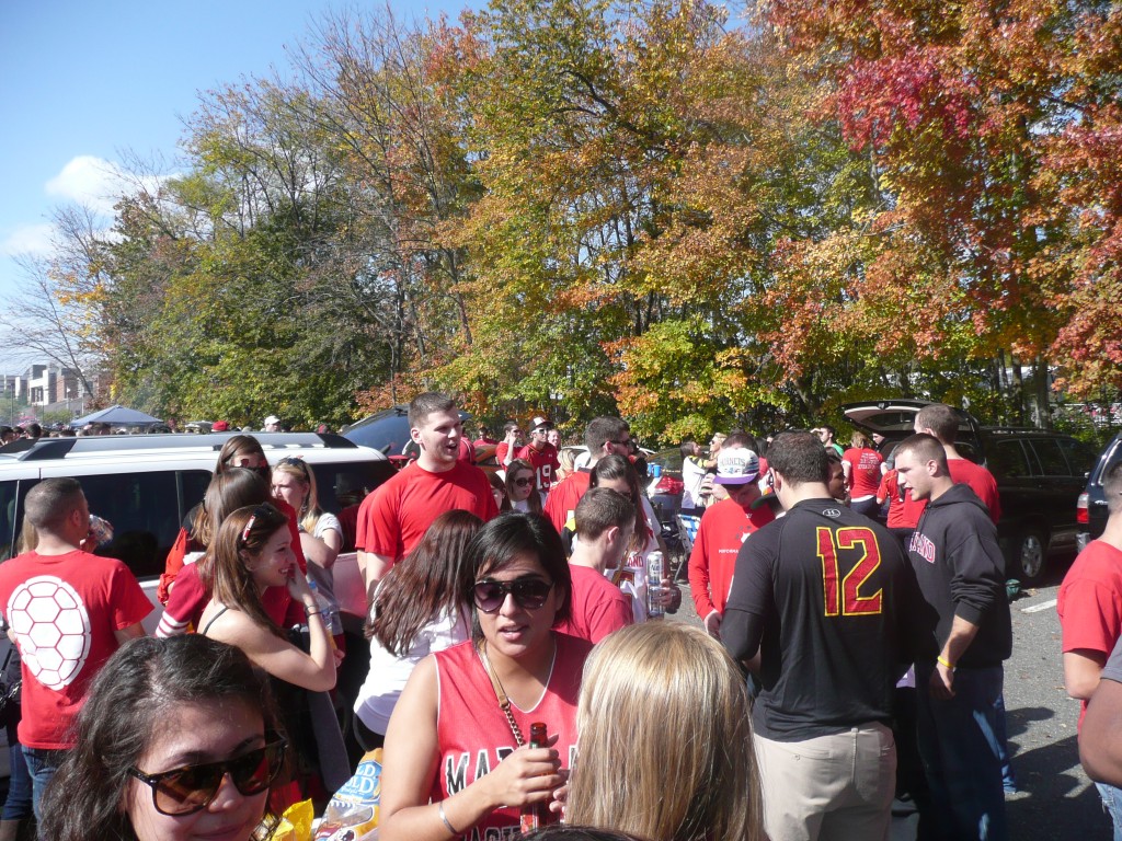 A tailgate party in full swing