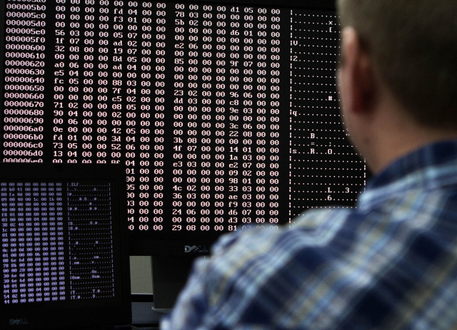 FILE - An analyst looks at malware code in Idaho Falls, Idaho. (Reuters)