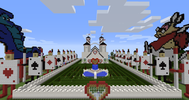 An 'Alice in Wonderland' castle built by some of the Autcraft server players. (Stuart Duncan)