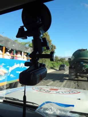 An American Red Cross vehicle takes pictures of the community in Canaan, Haiti. (American Red Cross)