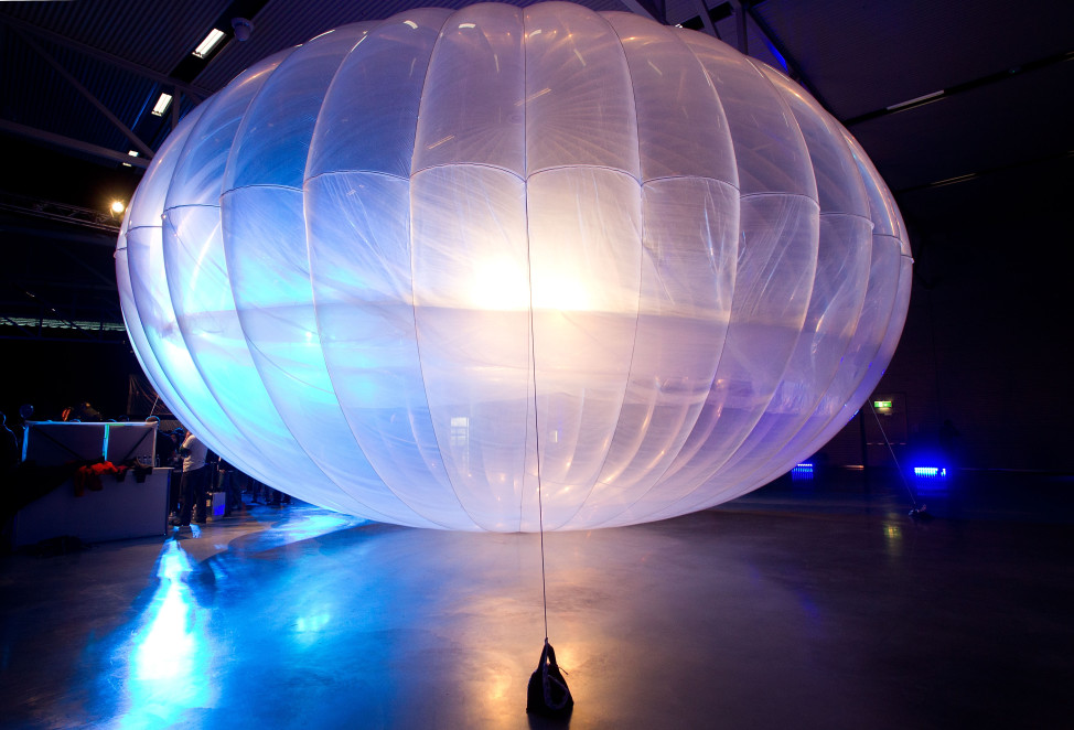 FILE - A high altitude Wi-Fi internet hub Google Project Loon balloon is displayed at the Airforce Museum in Christchurch, New Zealand. (AFP)