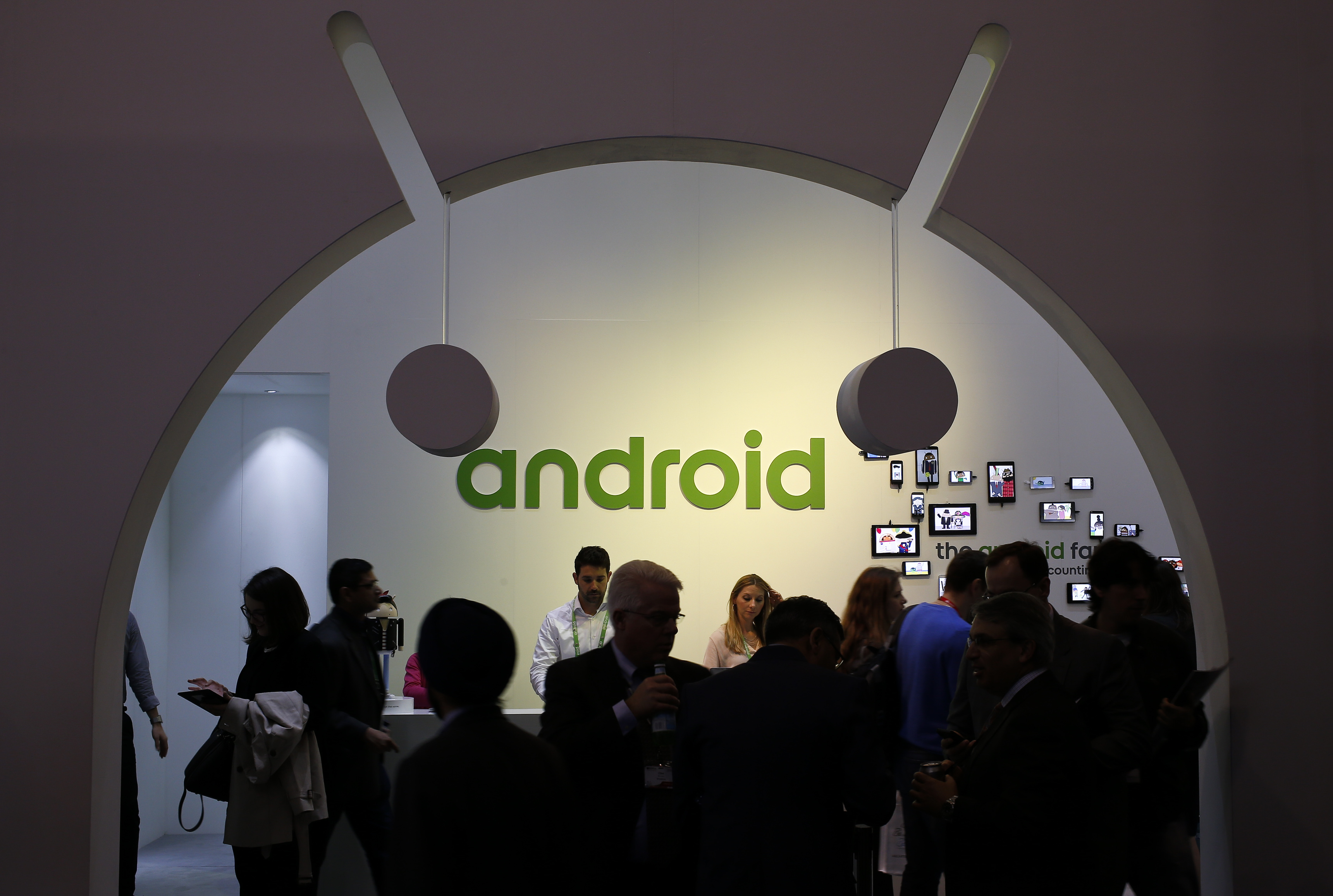 FILE - People visit an Android stand at the Mobile World Congress in Barcelona, Spain, March 4, 2015. (Reuters)