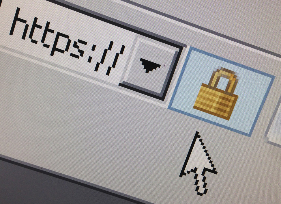 FILE - A lock icon signifying an encrypted Internet connection is seen on an Internet browser in a photo illustration in Paris, France, April 15, 2014. The HTTPS web protocol is more secure than its HTTP predecessor. (Reuters)