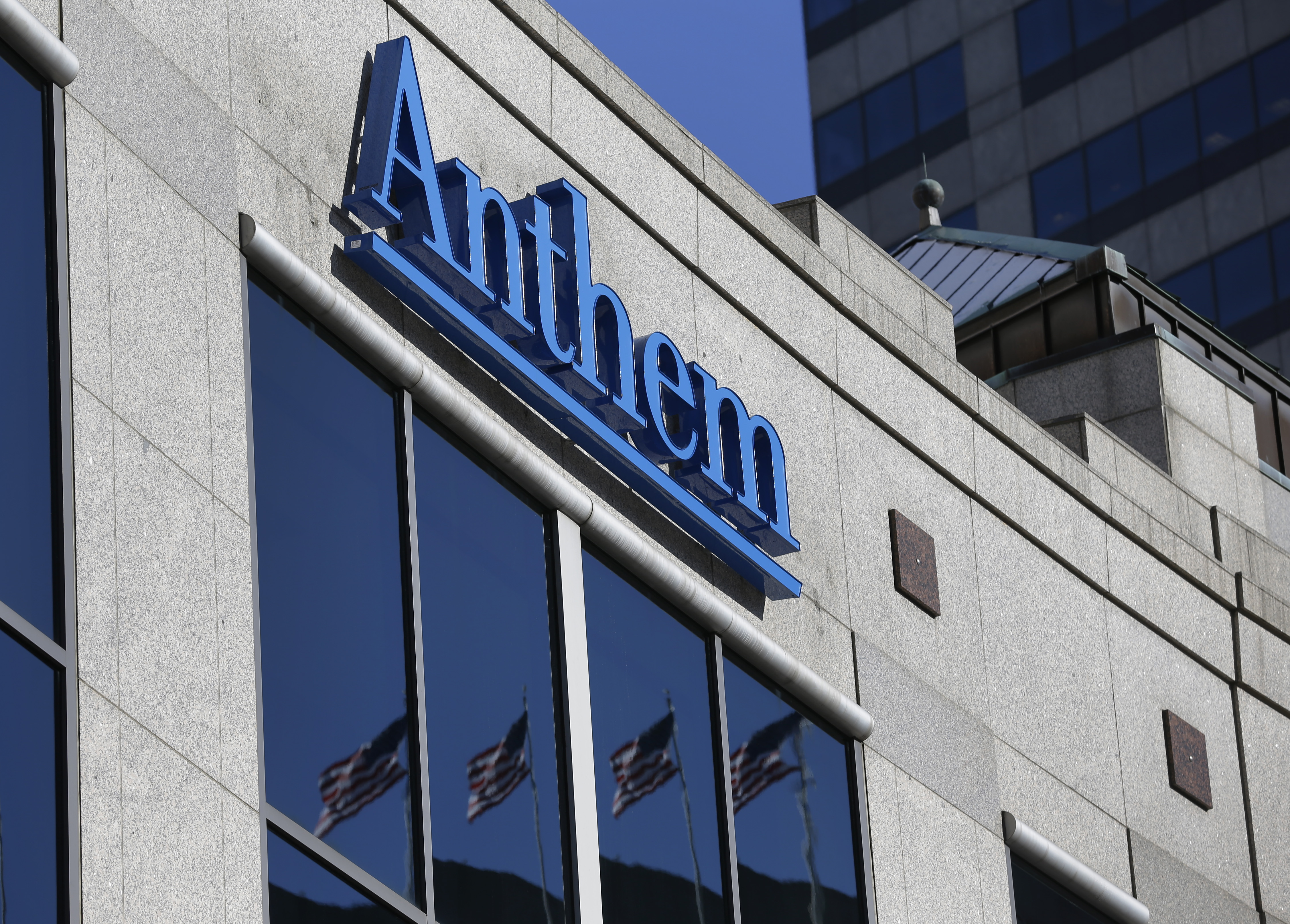 FILE - A Feb. 5, 2015, file photo, the Anthem logo at the health insurer's corporate headquarters in Indianapolis. A lawsuit filed against Anthem over its massive database breach in 2015 rips the insurer’s cybersecurity and casts a spotlight on the vulnerability of health care information. (AP)