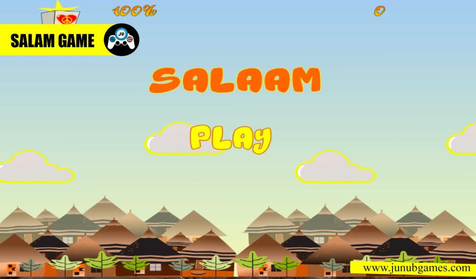 A screenshot from the mobile game 'Salaam' or 'Peace.' The game encourages players to be peacemakers as they destroy the implements of war. (Lual Mayen)