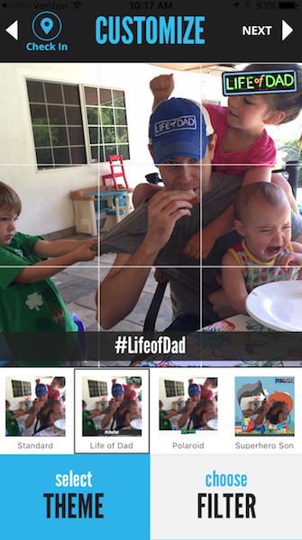 A screenshot from the Life of Dad app, showing various options to categorize uploaded content. (Life of Dad)