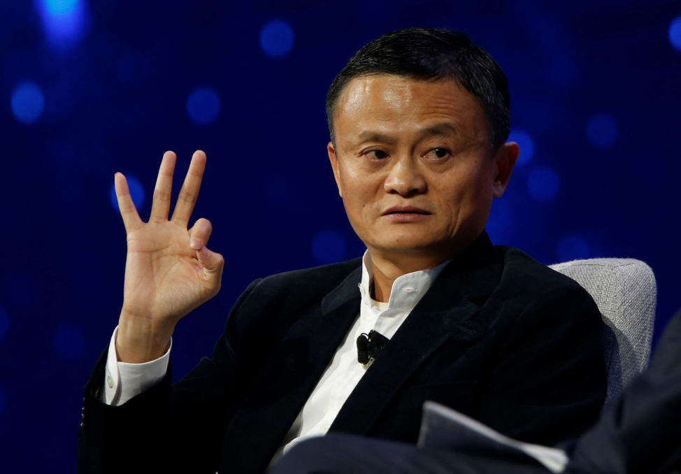 Jack Ma, Founder and Executive Chairman, Alibaba Groups, talks with American television host Charlie in Detroit, Michigan, U.S., June 20, 2017. (Reuters)