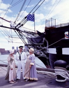 Massachusetts is crammed with history, all right. This is the U.S.S. “Constitution” — called “OId Ironsides” because the wooden ship deflected many a British cannonball in a battle during the War of 1812. (Carol M. Highsmith)