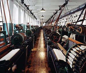 Fortunately the exquisitely restored Boott Cotton Mill, part of the Lowell National Historical Park that preserves some of the artifacts from Massachusetts’ days as the nation’s textile giant, is still going strong. (Carol M. Highsmith)
