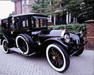 President Woodrow Wilson used to love to ride in his 1919 Pierce-Arrow limousine, which awaited his return from the Treaty of Versailles ceremonies in Paris that ended World War I.  His friends later bought the car for him.  (Carol M. Highsmith)