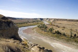 Lewis and Clark and their Indian guides followed this river — the Little Missouri — out of South Dakota, across southwest North Dakota, and into Montana. (Carol M. Highsmith)