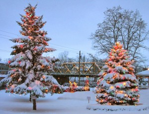 This isn’t the long, divided boulevard you see in Bedford Falls, but if Seneca Falls looked at all like this when Frank Capra visited, an idea might have formed.  (Henry Law)