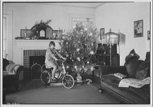 Not too many presents were opened in this house, it would appear.  But one was probably especially treasured.  (Library of Congress)