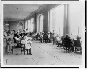 Life was good, and leisurely, on the piazza of the Hotel Cape May in 1909.  (Library of Congress)