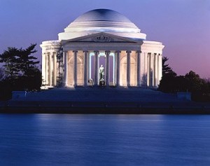 The U.S. Postal Service used this image by Carol of the Jefferson Memorial for its Priority Mail stamp. (Carol M. Highsmith)