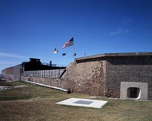 Fort Sumter was quickly surrendered after Confederate guns pounded the Federal garrison in the opening engagement of the Civil War.  (Carol M. Highsmith)
