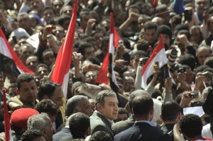 Tahir Square in Cairo was the center of the action of both the rebellious and communication kinds.  (AP Photo/Amr Nabil)